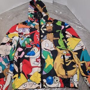 Nickelodeon x Members Only Windbreaker Jacket Hooded Adult sz M
